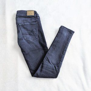 American Eagle Super Low Jegging, Size 0, Blue